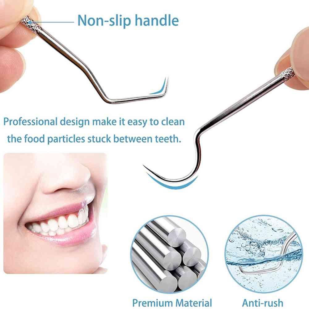 MELODG Dụng Cụ Làm Sạch Răng Bằng Thép Không Gỉ Thiết Kế Nhỏ Gọn Tiện Dụng
