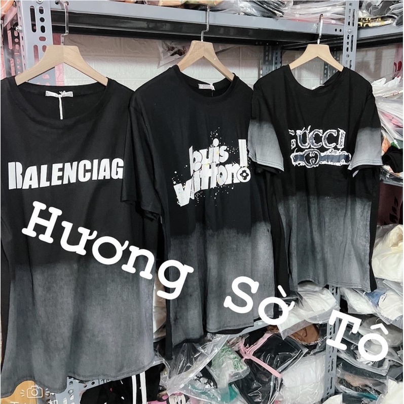 Áo Phông Loang Cổ Tròn Phối Màu Balen Lv G.C Hot Trend 2022 Tay Lỡ Dáng Rộng Unisex Nam Nữ Phong Cách Cá Tính | BigBuy360 - bigbuy360.vn