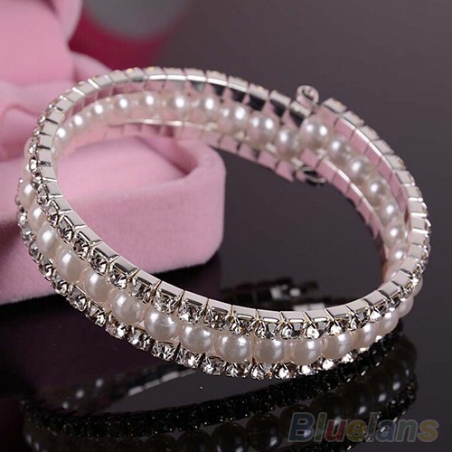 Vòng tay hợp kim đính đá quý/ngọc trai nhân tạo xinh xắn sang trọng dành cho nữ | BigBuy360 - bigbuy360.vn