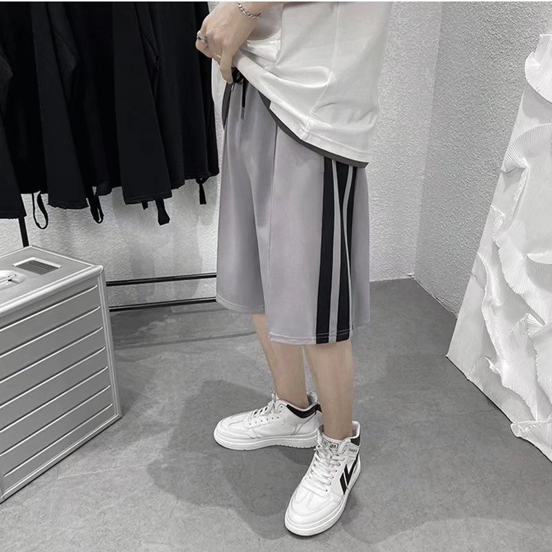 Quần Short Thể Thao Ống Rộng Kẻ Sọc Thời Trang Mùa Hè Hàn Quốc Cho Nam Size M-3XL