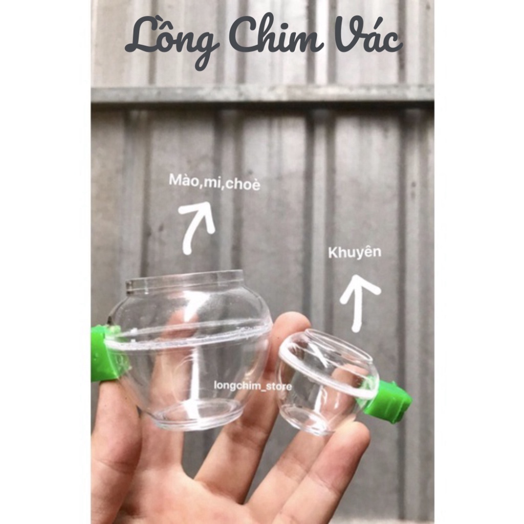 Cóng Nhựa Tai Hổ Xanh Cho Mào,Mi,Choè,Khuyên  - Lồng Chim Vác