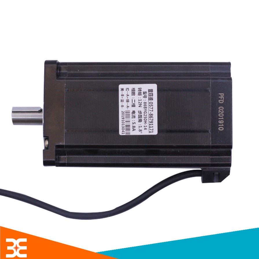 Động Cơ Bước 86BYG250H 1.8 Độ 12Nm 5.6A Trục 150mm