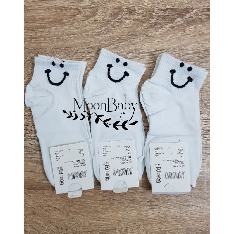 Tất cổ ngắn họa tiết mặt cười(set 5 đôi)