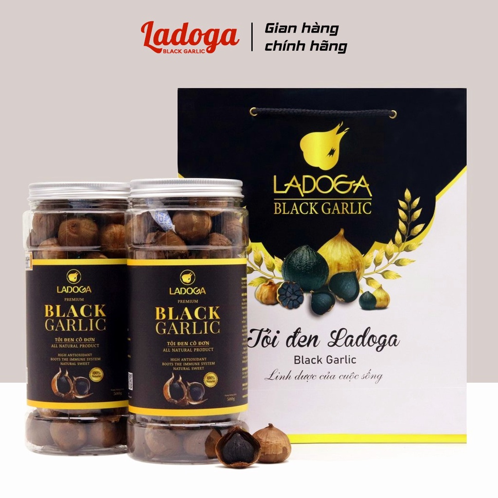 【Combo 3 hộp】Tỏi Đen LADOGA premium cao cấp đóng 3 hộp 500G sang trọng làm quà biếu