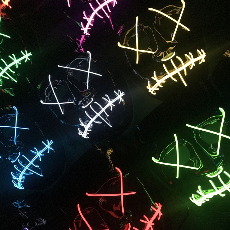Mặt Nạ Hacker đèn Led phát sáng 8 màu Thanh Trừng Led Neon nhiều mẫu hóa trang halloween sự kiện lễ hội