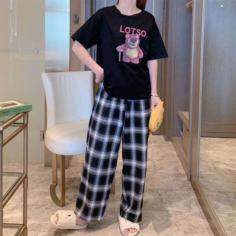 Đồ Bộ Nữ- Bộ Mặc Nhà Chất Liệu Vải Thun Cotton 100% Dáng Suông Cực Ngầu Dễ Thương Guu DN12