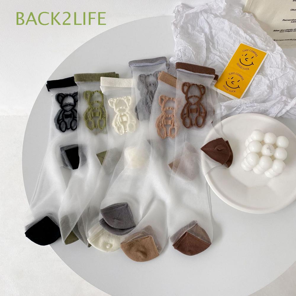 Tất Nữ Xuyên Thấu Siêu Mỏng Nhiều Màu In Hình Gấu Đáng Yêu Sau2Life