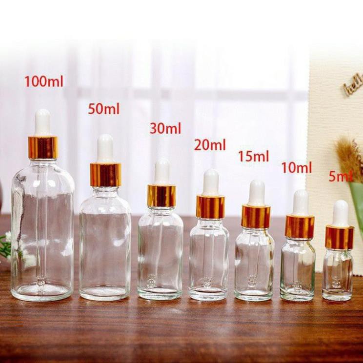 [50ml/100ml] Lọ đựng tinh dầu bóp giọt Khoen Vàng / chai lọ chiết mỹ phẩm