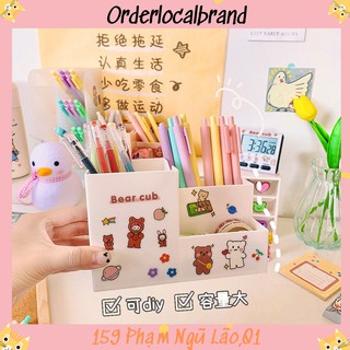 (Sẵn) ( Tặng kèm Sticker) Kệ đựng bút viết đa năng chất liệu nhựa cứng