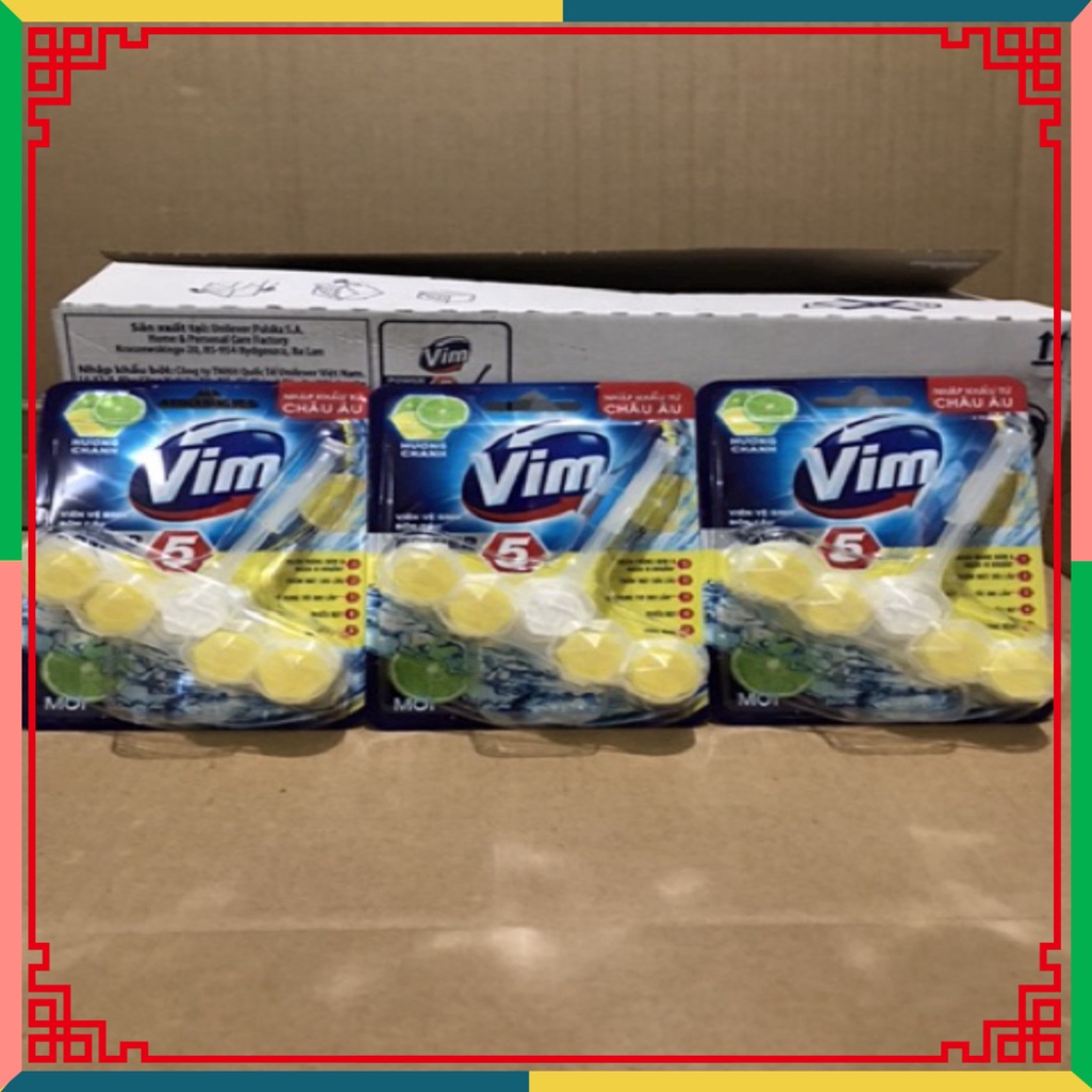 Viên Treo Tẩy Bồn Cầu Vim Power 55g Loại Mới Có Móc Treo