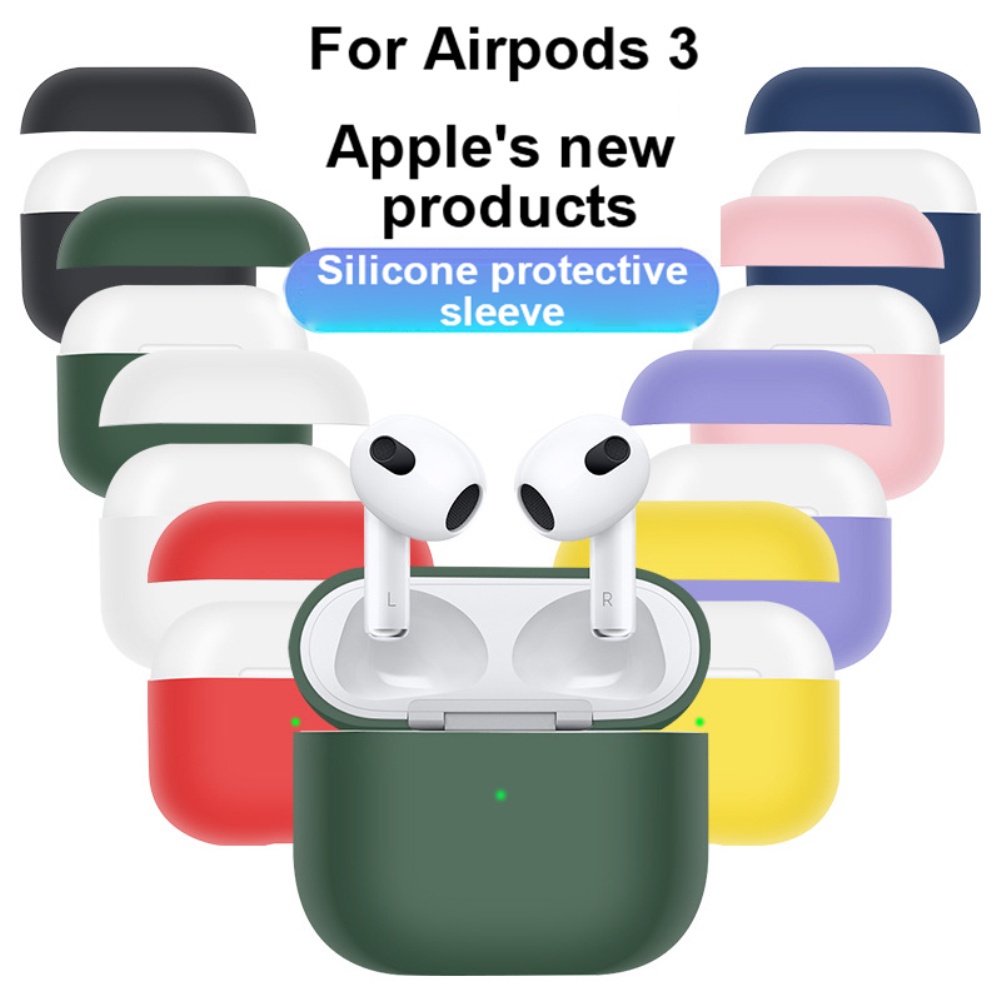 INS Trường Hợp Ban Đầu Đối Với Apple AirPods 3 Không Dây Bluetooth Tai Nghe Trường Hợp Kẹo Hộp Màu Cho AirPods 3 Mềm Silicon Lỏng trường hợp _ Zone0