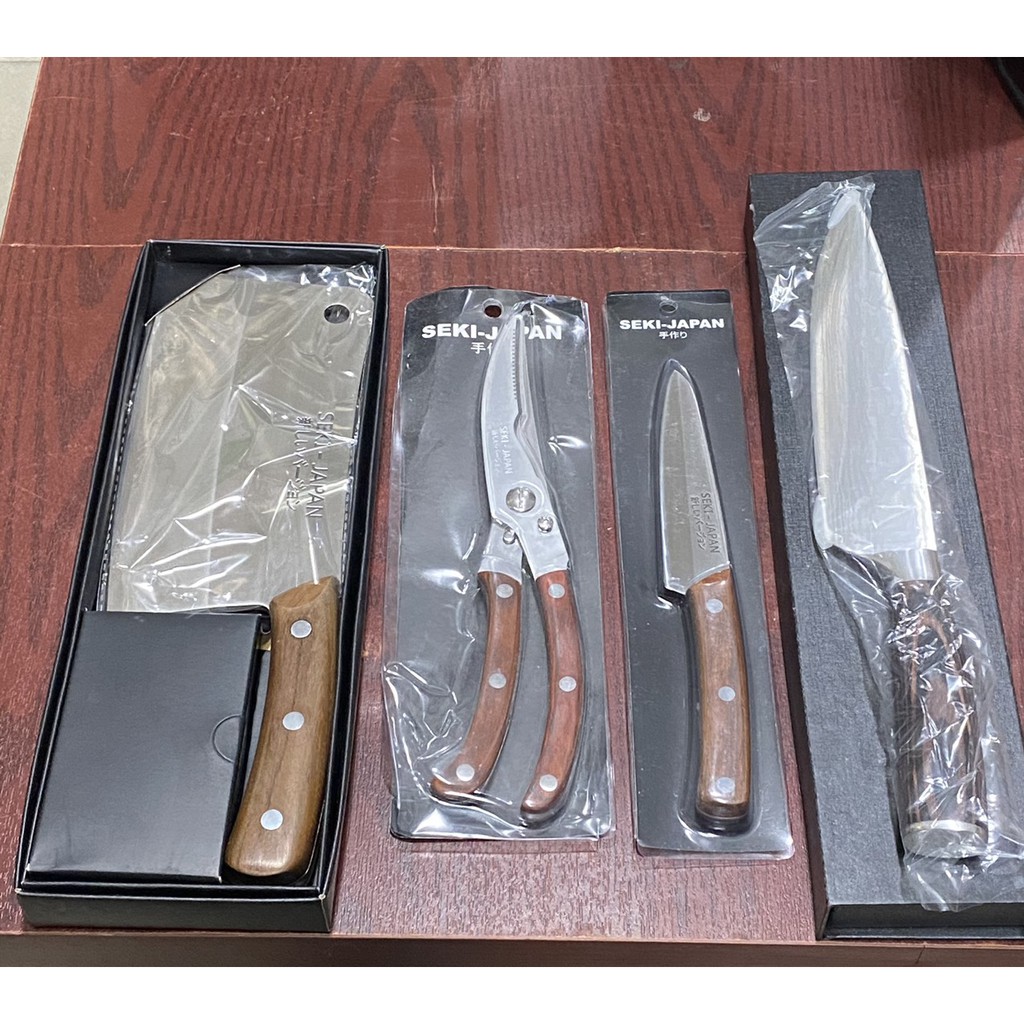 COMBO dao bếp, kéo bếp SEKI - JAPAN Nhật Bản 4 món