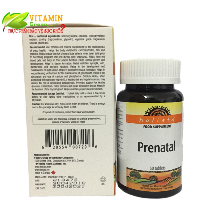 VITAMIN BÀ BẦU PRENATAL (30 viên) | NHẬP KHẨU CHÍNH HÃNG CANADA