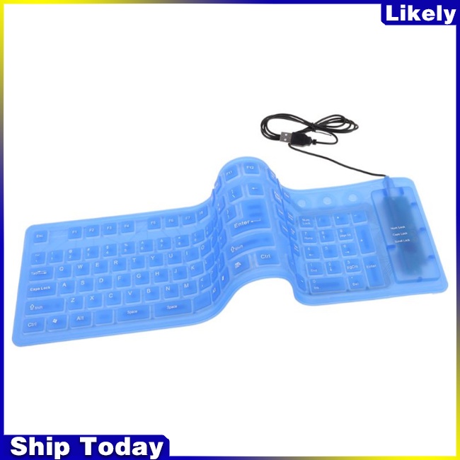 Bàn Phím Silicone Mềm Gấp Gọn Linh Hoạt Chống Nước 109 Phím Cho Windows