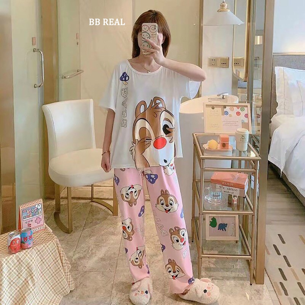 Đồ Bộ Mặc ở Nhà Bộ Đồ Ngủ Nữ Quần Dài Pijama Thun Lạnh Đẹp [CODE 33-36] Freesize Từ 45-60Kg - BB REAL | BigBuy360 - bigbuy360.vn