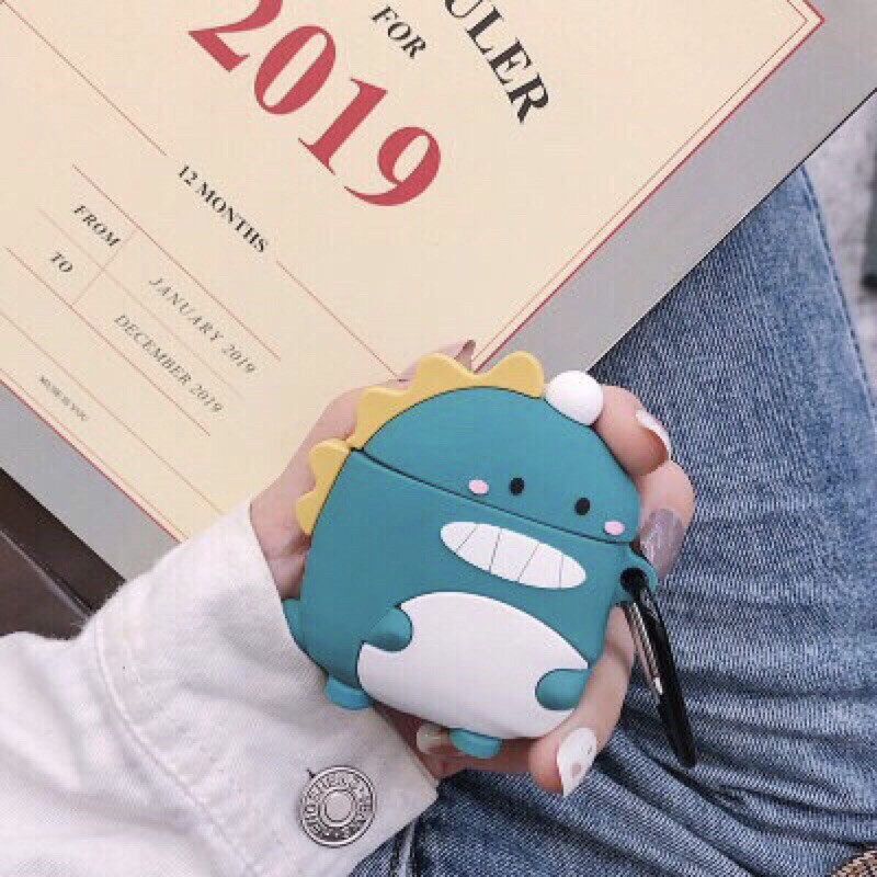 Vỏ Bảo Vệ Tai Nghe Airpods 1/Airpods 2 Hình Khủng Long Cười
