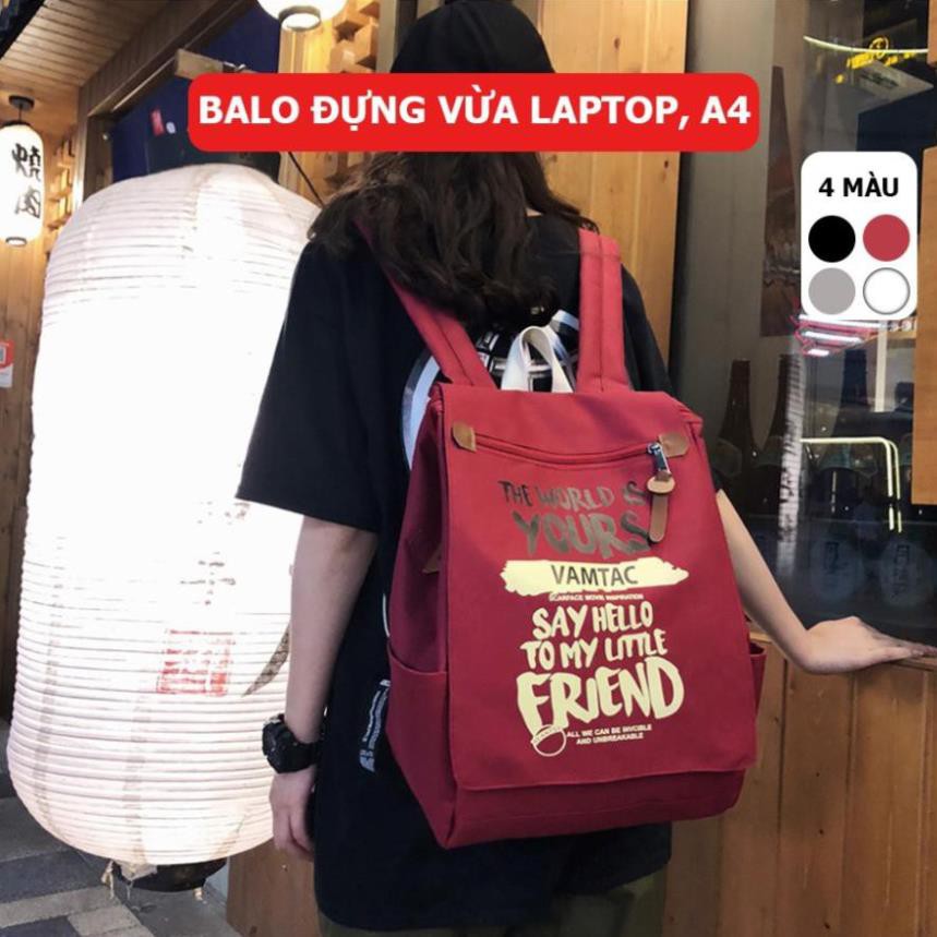 Balo thời trang ulzzang vải Oxford đựng laptop, A4 Vamtac TX31