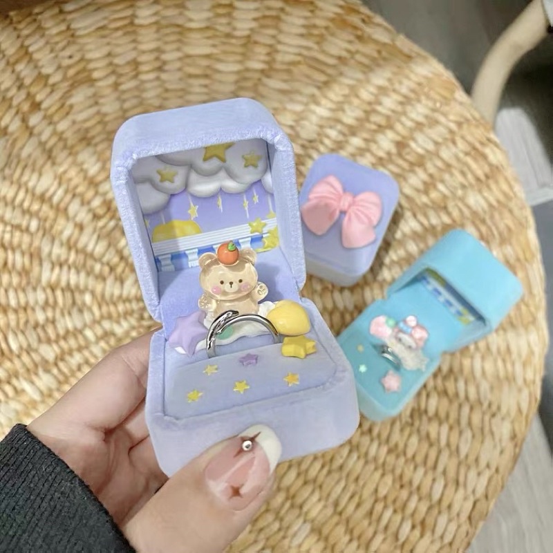 Bộ nguyên liệu làm hộp nhẫn hoạt hình My Melody Kuromi dễ thương làm quà tặng