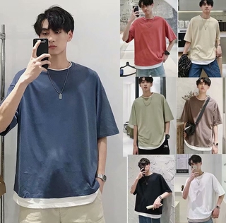Áo Thun Dáng Rộng Phong Cách Hàn Quốc Cho Nam 7 Màu Tùy Chọn Size M-2Xl