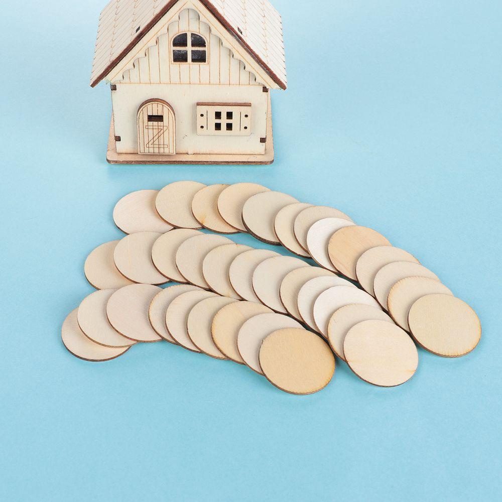 FOREVER Bộ 50 Miếng Gỗ Tròn Trang Trí Thủ Công