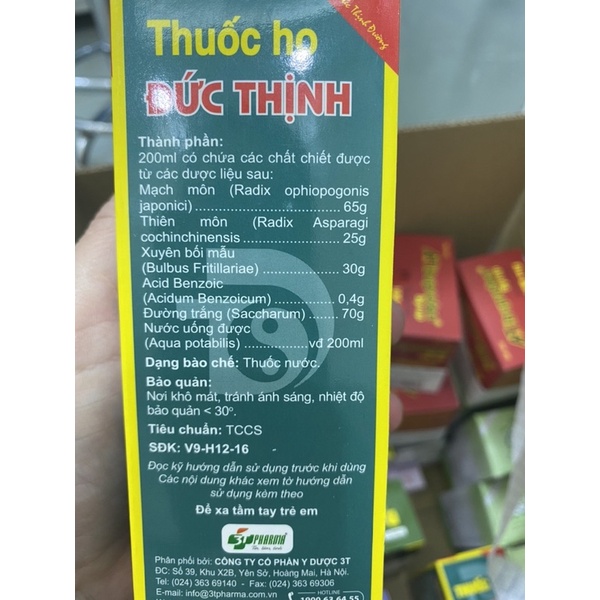 Siro Ho Đức Thịnh, chai 200ml