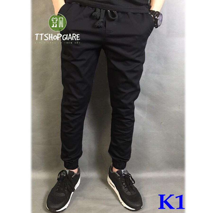 Quần jogger kaki co giãn khóa zip, đủ size, đủ màu