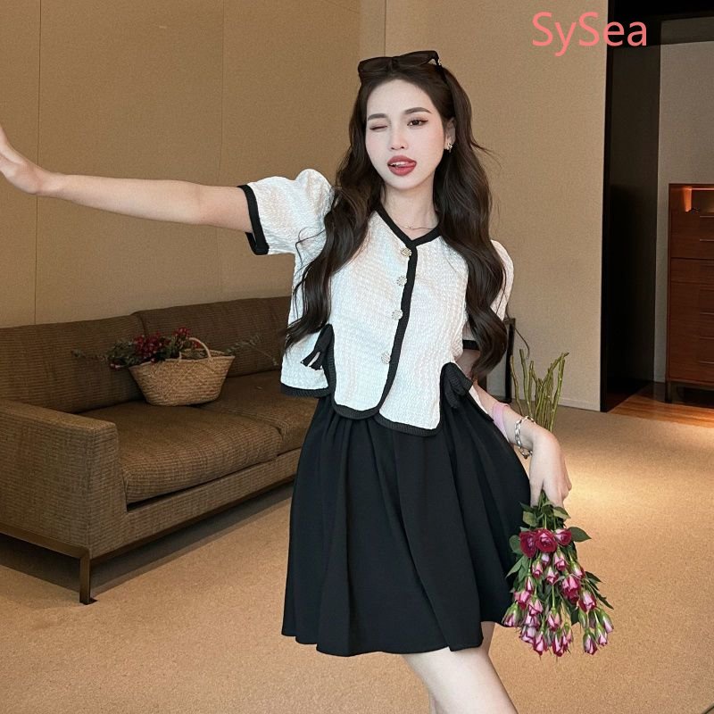 Bộ Áo Cardigan Đính Ngọc Trai + Chân Váy Ngắn Quyến Rũ Cho Nữ