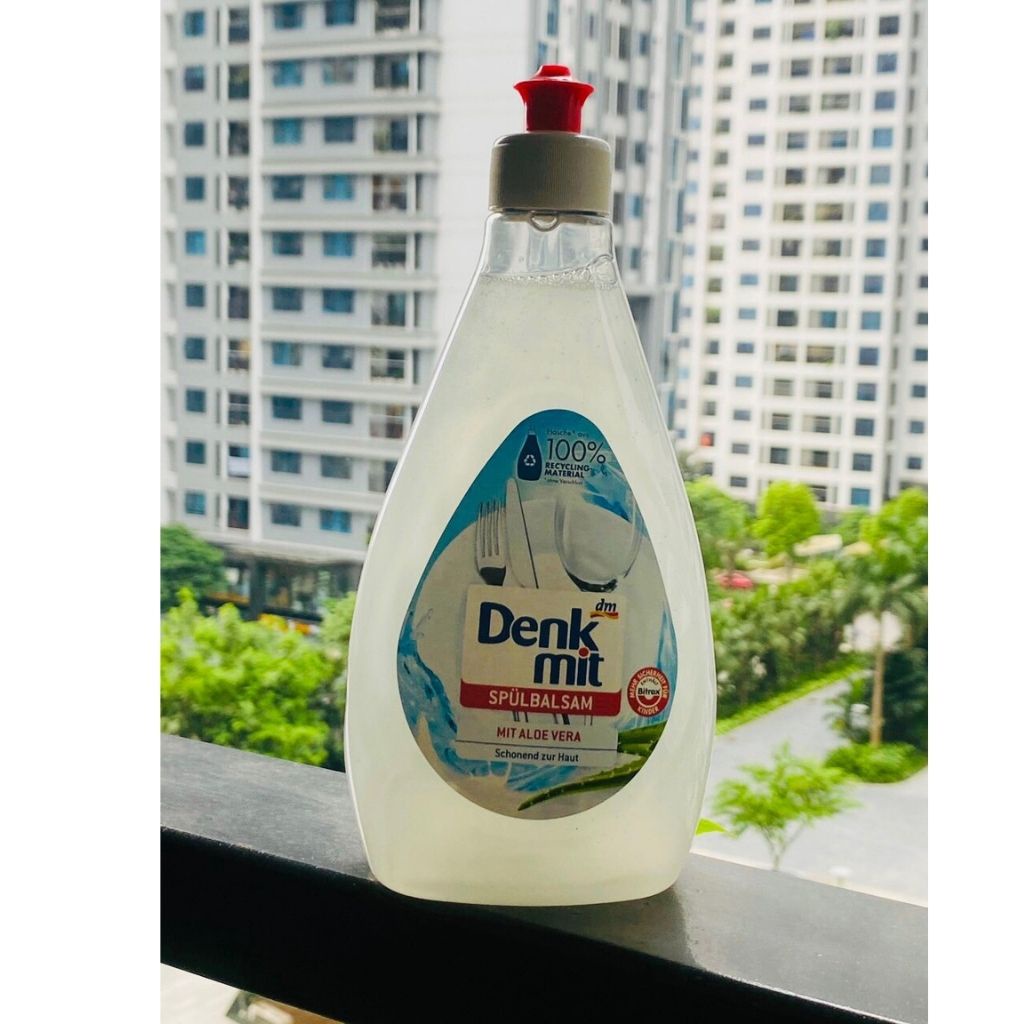 Nước rửa bát DENKMIT, nước rửa chén lô hội, đậm đặc, an toàn cho da tay dung tích 500ml SK01