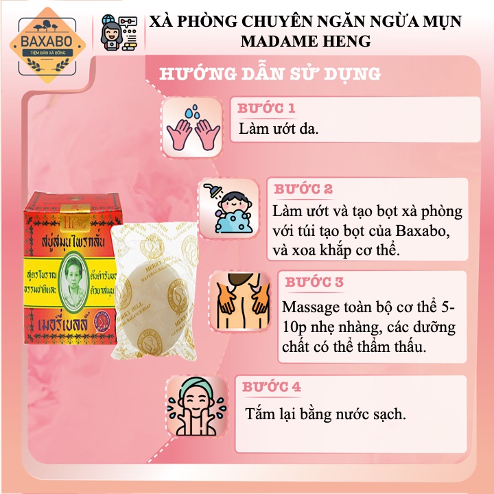 XÀ PHÒNG CHUYÊN NGĂN MỤN LƯNG MADAME HENG - XÀ PHÒNG CỔ TRUYỀN THÁI LAN - HIỆU QUẢ NGAY CỤC ĐẦU TIÊN 160G