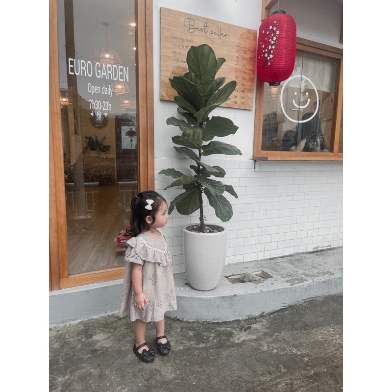 Váy Lennco lanh xám thêu nổi