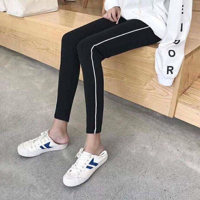 Quần legging sọc trắng nhỏ đều-hàng loại 1 đẹp | BigBuy360 - bigbuy360.vn