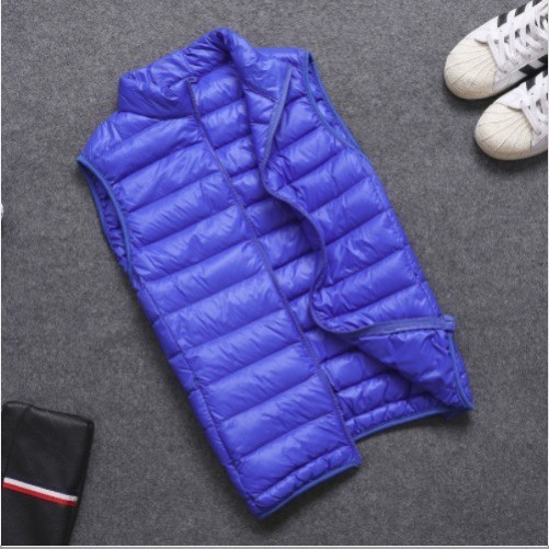 Áo khoác phao ba lỗ cổ đứng trọng lượng nhẹ nhiều màu sắc đơn giản cho nam