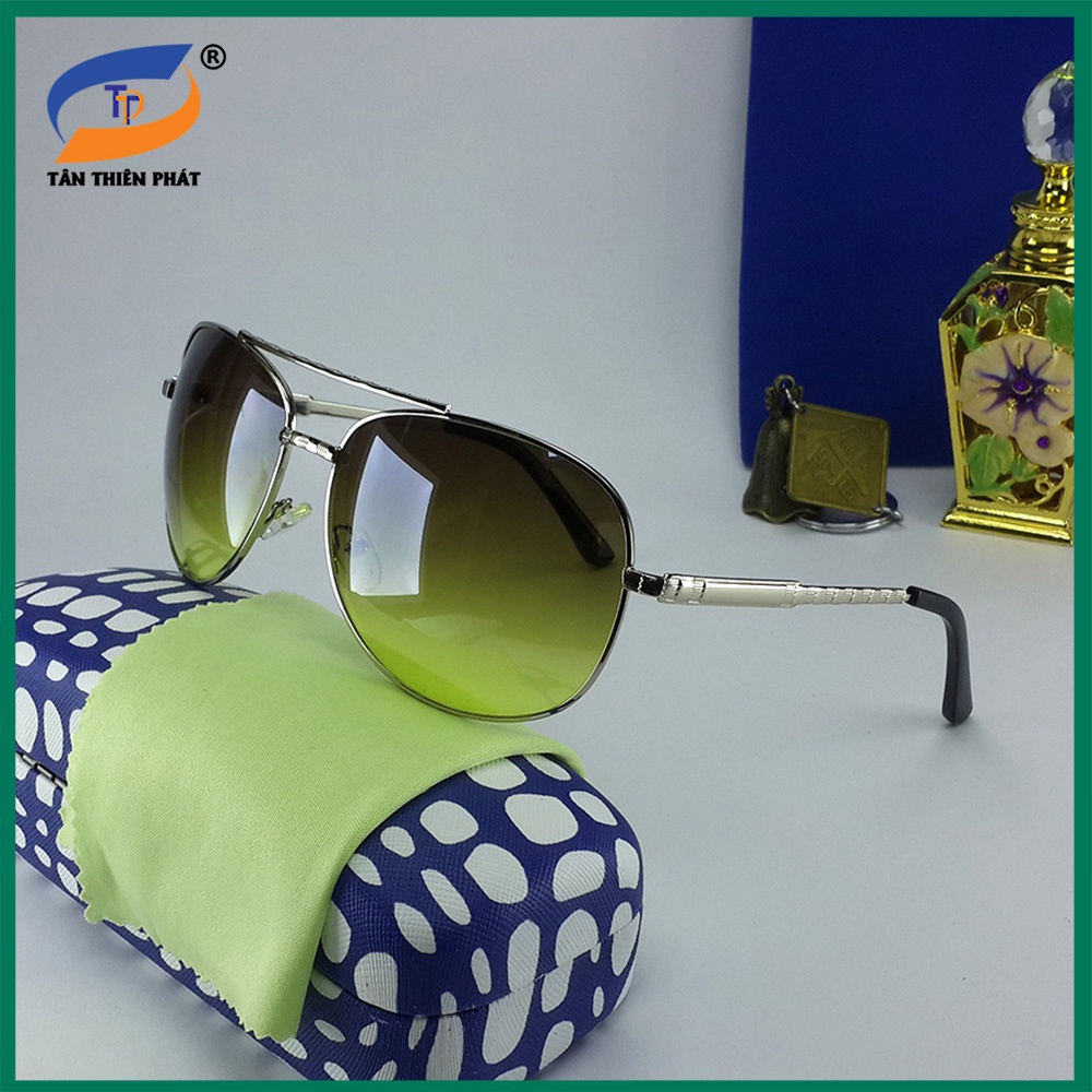 Mắt kính mát nam form chữ nhật màu đen viền vàng 5807. Tròng kính Polarized phân cực chống nắng, chống bụi, tia UV
