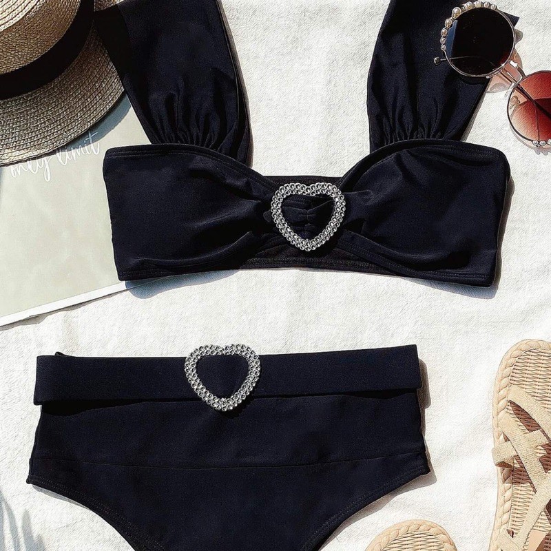 [BKN761] &lt;ÂU&gt; SET BIKINI KHUY TIM ĐỎ KÈM BELT RỜI (CẠP CAO)