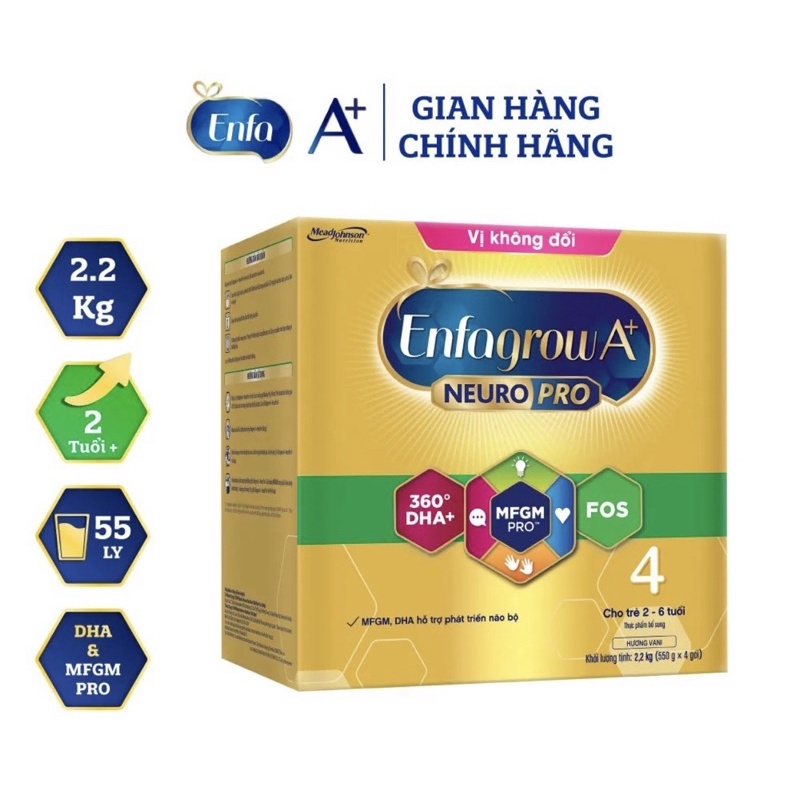 Sữa bột Enfa 4 hộp giấy 2kg2