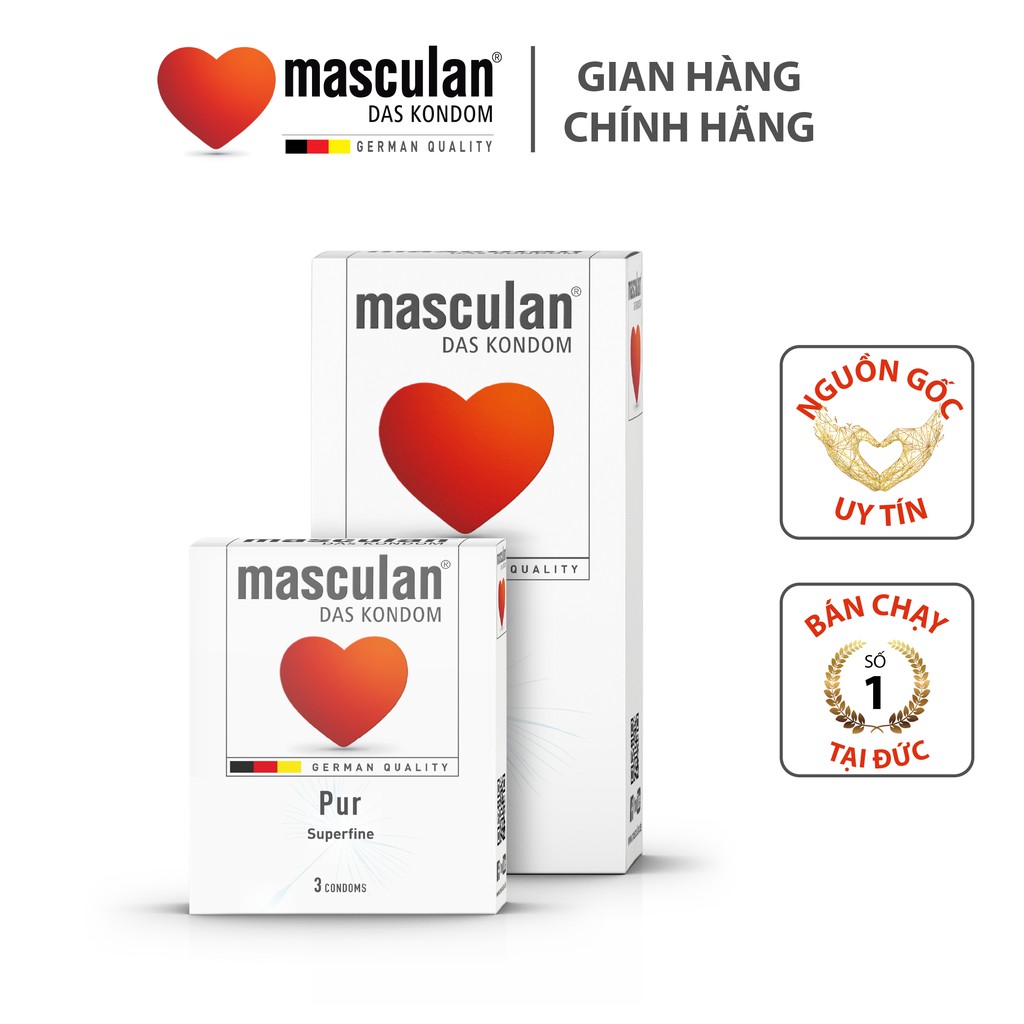 Bao Cao Su Siêu Mỏng Masculan - Chân Thật Mà An Toàn - Có Nhiều Gel Bôi Trơn - Hương Thơm Dịu Nhẹ - Hộp 3 Bao