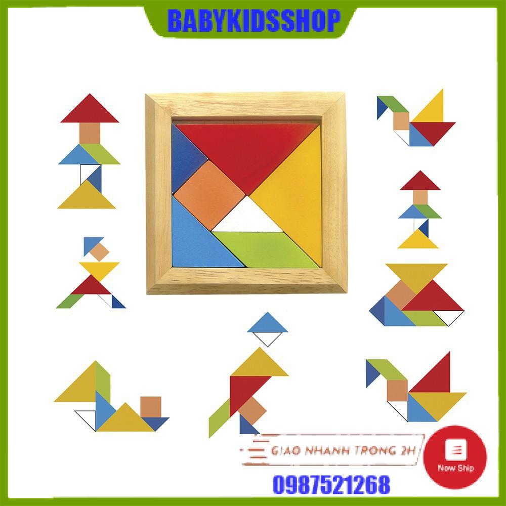 XẢ KHO GIÁ RẺ] Đồ chơi Tangram đơn có hướng dẫn