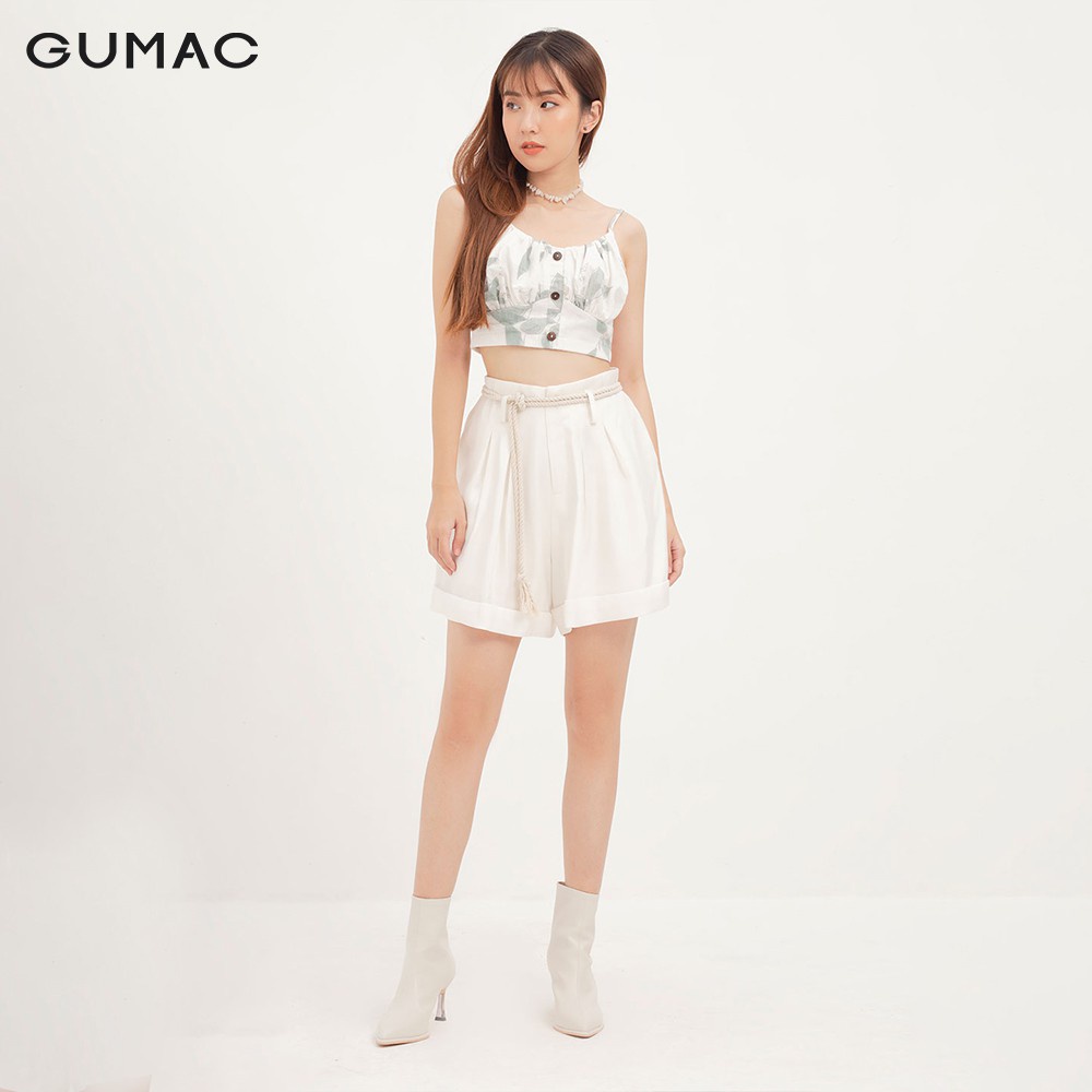 [Mã WABRGU50 giảm 10% đơn 250K] Áo croptop nữ in lá GUMAC màu xanh, đủ size, trẻ trung AA12152