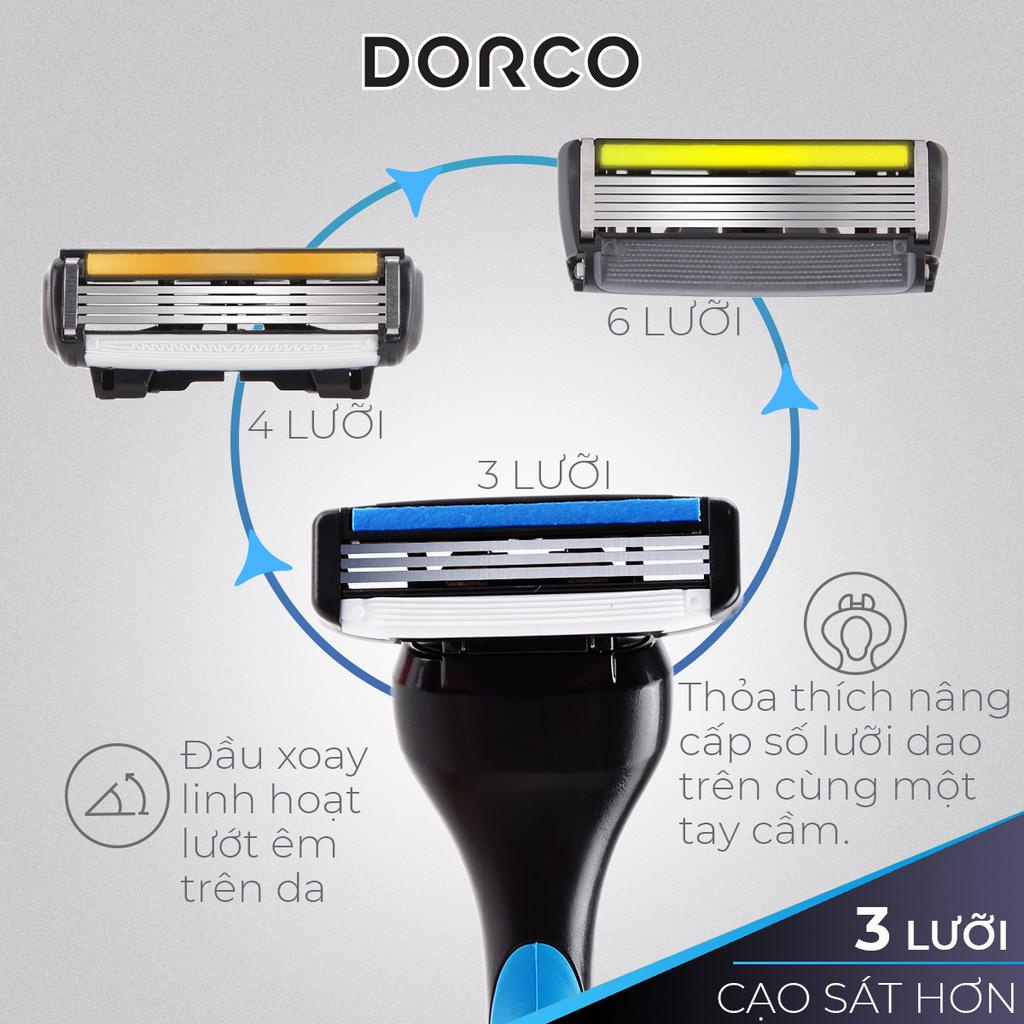 Hộp 4 Đầu Dao Cạo 3 Lưỡi Và Hộp Quà Tặng Tay Cầm Dao Cạo Dorco Pace