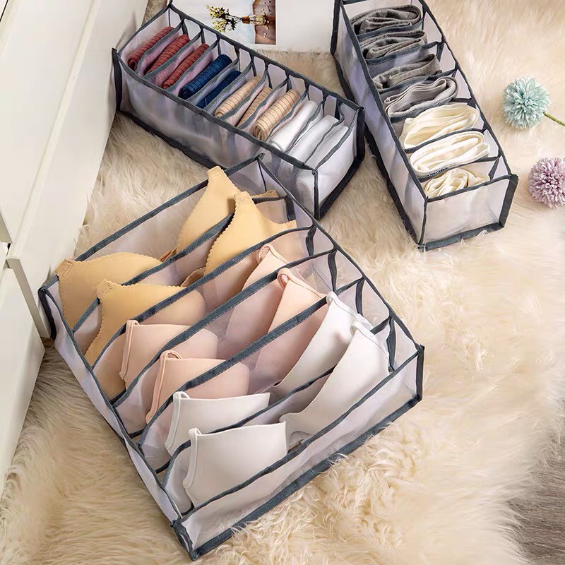 Hộp xếp đồ lót - túi đựng quần áo chia ngăn tiện ích ,Khay xếp quần áo gọn gàng chống bụi 88308 Korea Store 88
