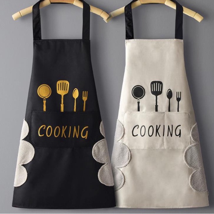 Tạp Dề Cooking,Có Túi Đựng Và Lau Tay,Làm Bếp,Pha Chế,Phục Vụ,Bán Cafe Dễ Thương,Chống Thấm Nước Tốt