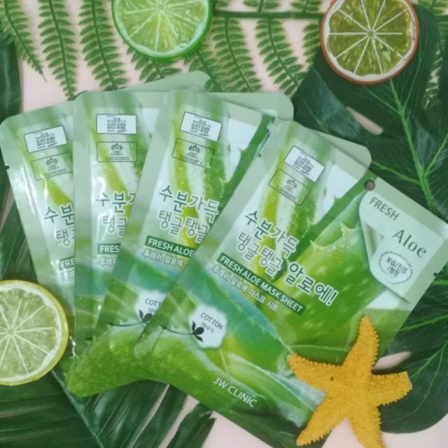 Mặt nạ chiết xuất nha đam 3W Clinic Fresh Aloe Mask Sheet