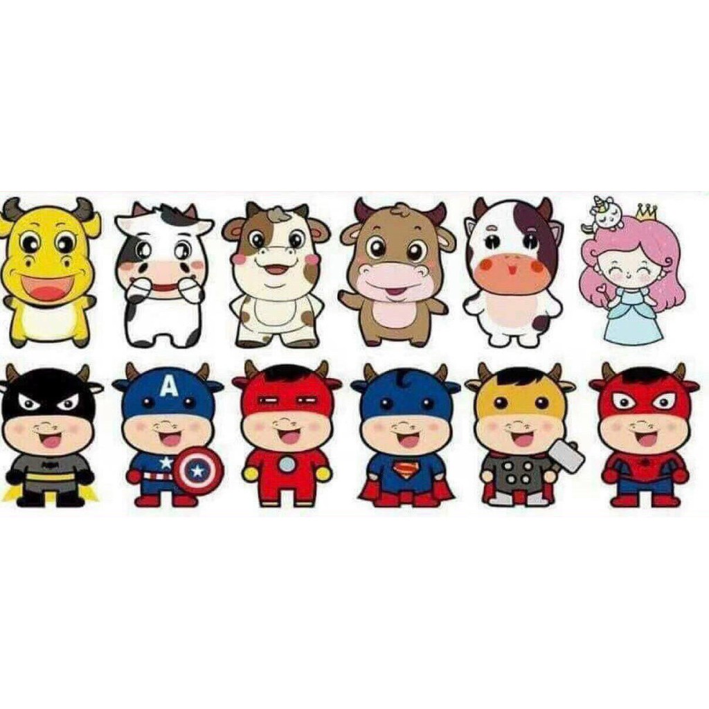 combo 500 lì xì tết hình trâu vàng 2021 - phong bao lixi tết dễ thương