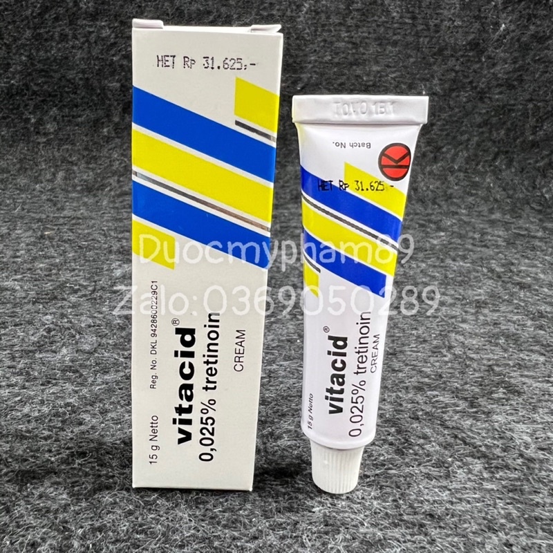 Kem Vitacid 0.025. 0.05.0.1 giảm mụn chống lão hoá