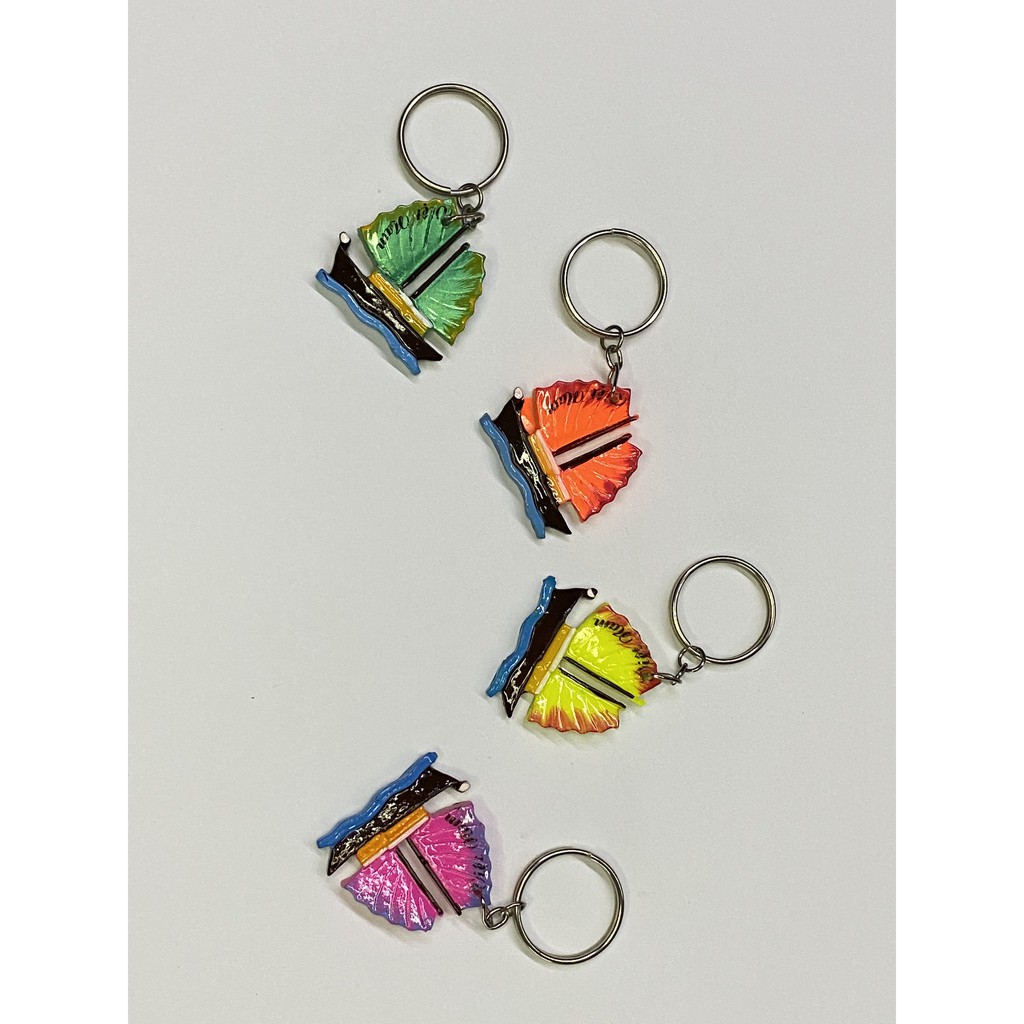 Vỉ 10 cái móc khóa mô hình thuyền buồm Vịnh Hạ Long - 4cm