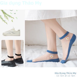 Tất lưới hoa cúc cổ ngắn hàn quốc