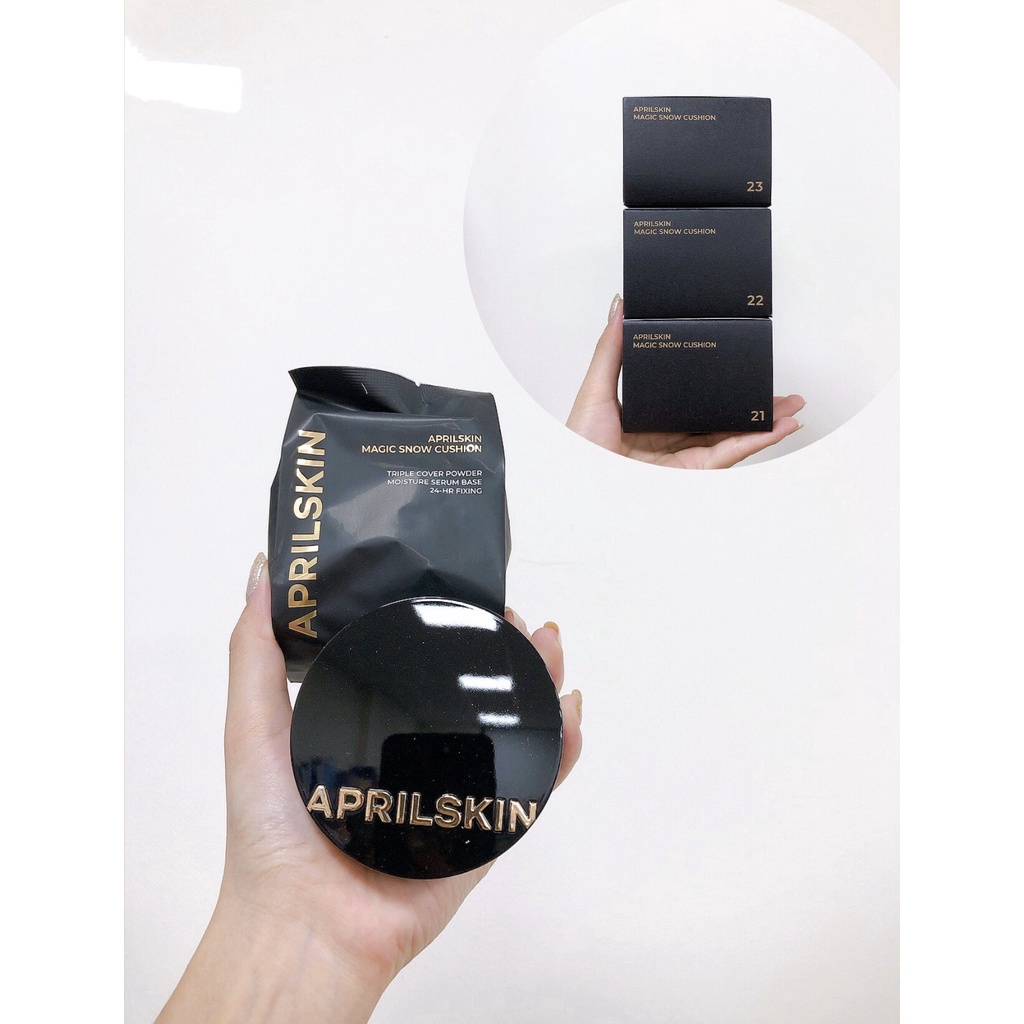 Phấn Nước April Skin Magic Snow Cushion 3.0 Triple Cover Powder 15gx2 - 2 Lõi