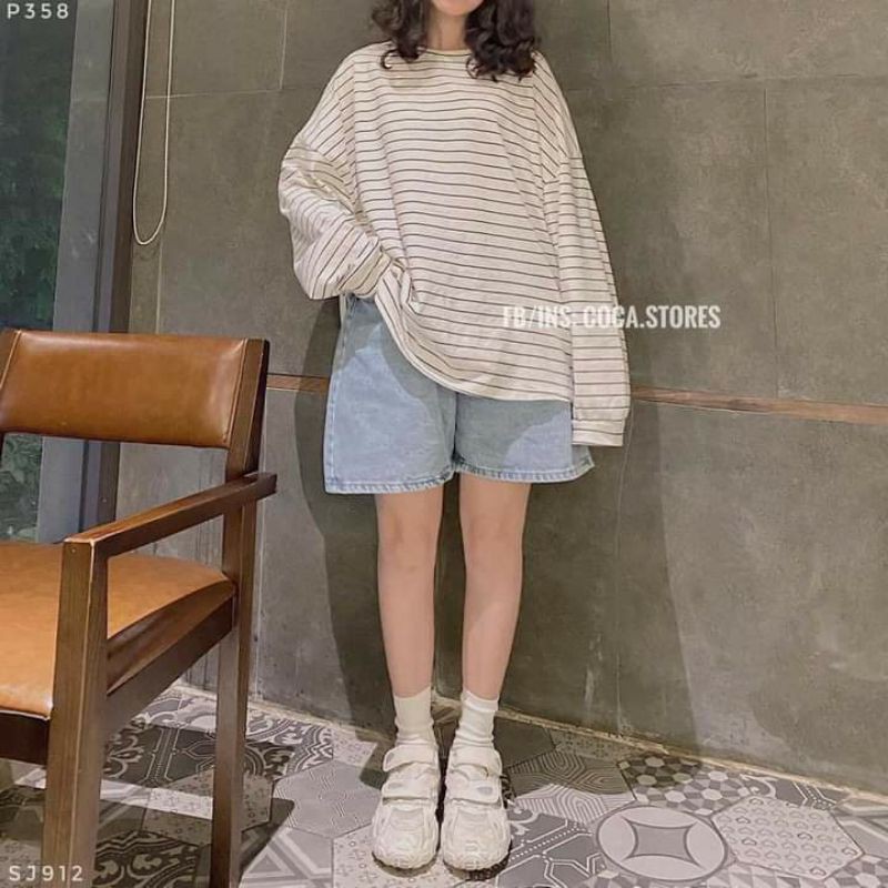 [Hàng Có Sẵn, Ảnh Thật] Áo Thun Kẻ Oversize Và Hình , Chữ Mẫu Mới Tay Dài 2022 (Áo Thun Unisex Form Rộng)