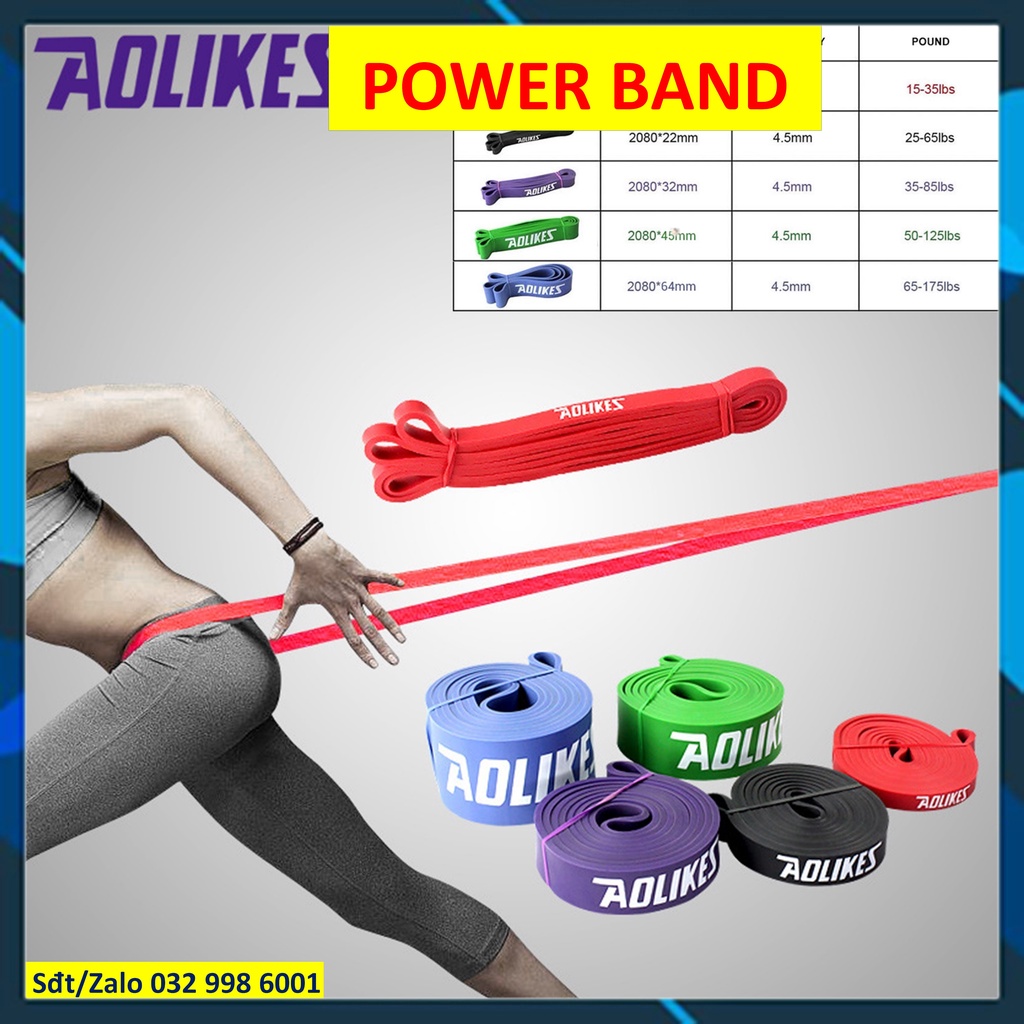 Dây kháng lực tập gym Yoga Dây kháng lực Power band toàn thân 3602 Superband Proesce Miniband Aolikes 3604 3601 ddcg