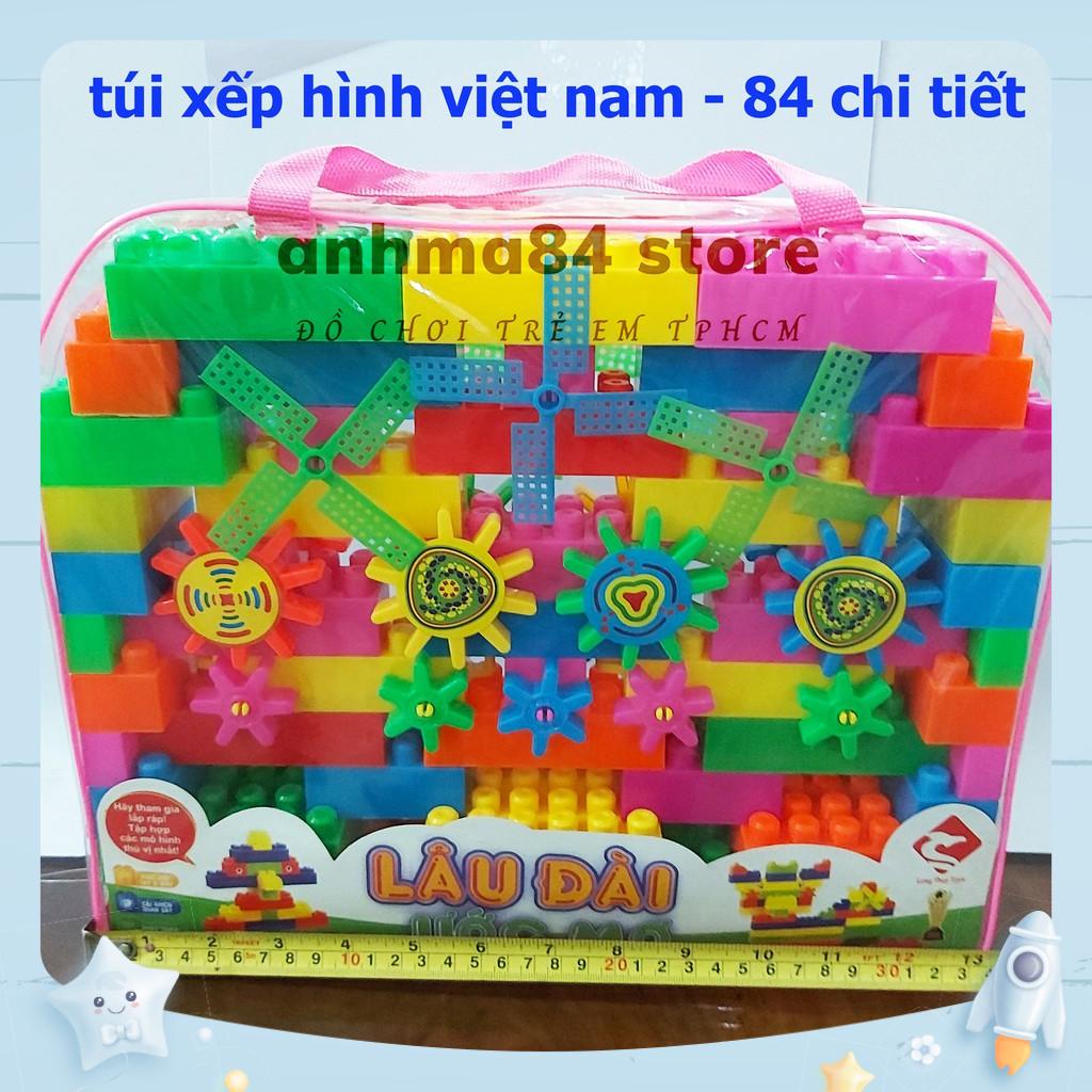 Đồ chơi TÚI XẾP HÌNH LÂU ĐÀI MƠ ƯỚC - 84 chi tiết - túi xếp hình việt nam chất lượng - anhma84 store